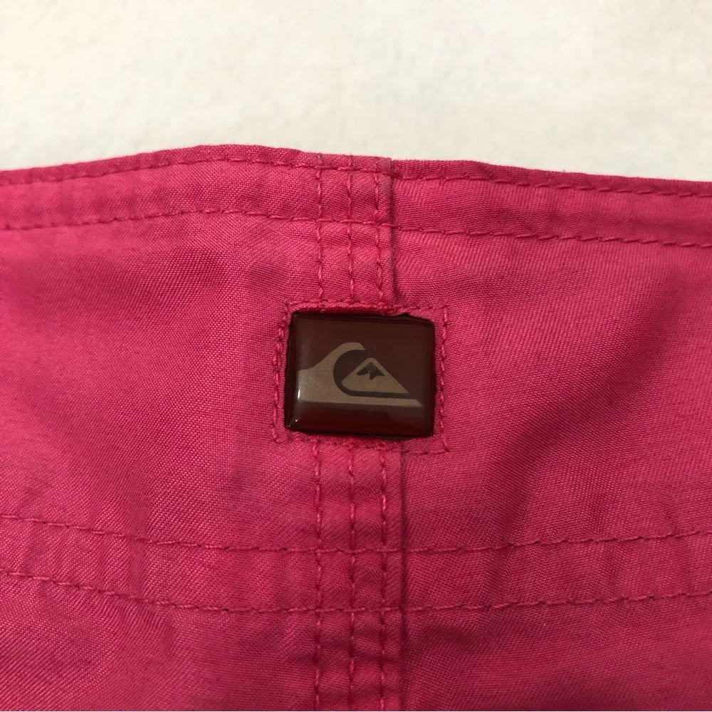 Vintage Quiksilver Surf Hot Pink Beach Pool Swim Trunks Board Shorts Mens 36.